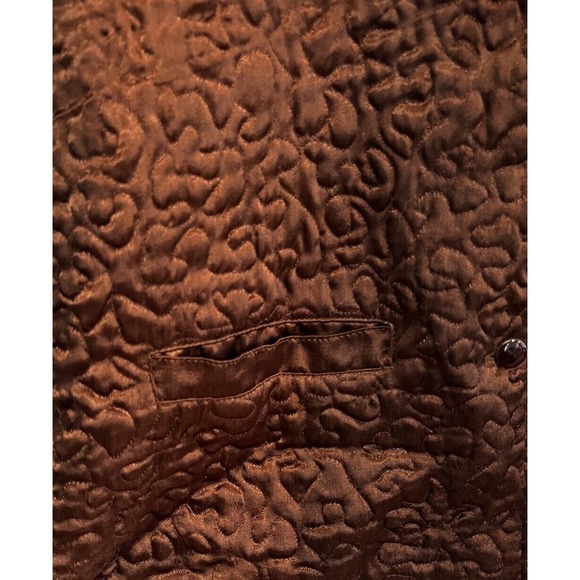 Vtg APRIL CORNELL Womens Quilted Jacket 100% Rayon Satin Brown Button Up Sz S - Picture 6 of 6